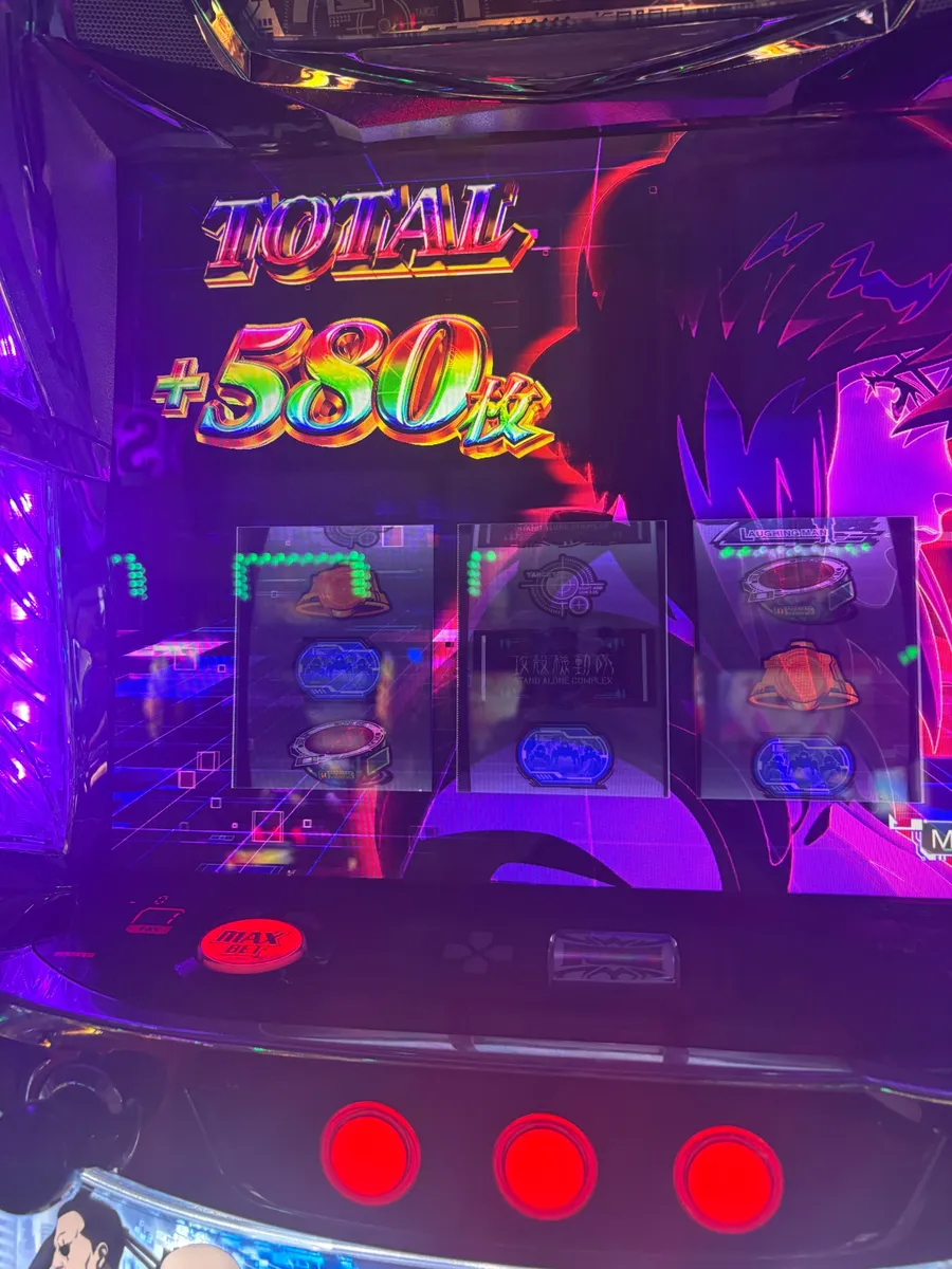 実戦画面:TOTAL+580枚